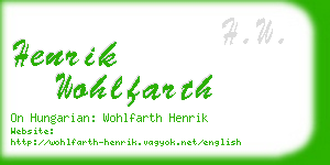 henrik wohlfarth business card